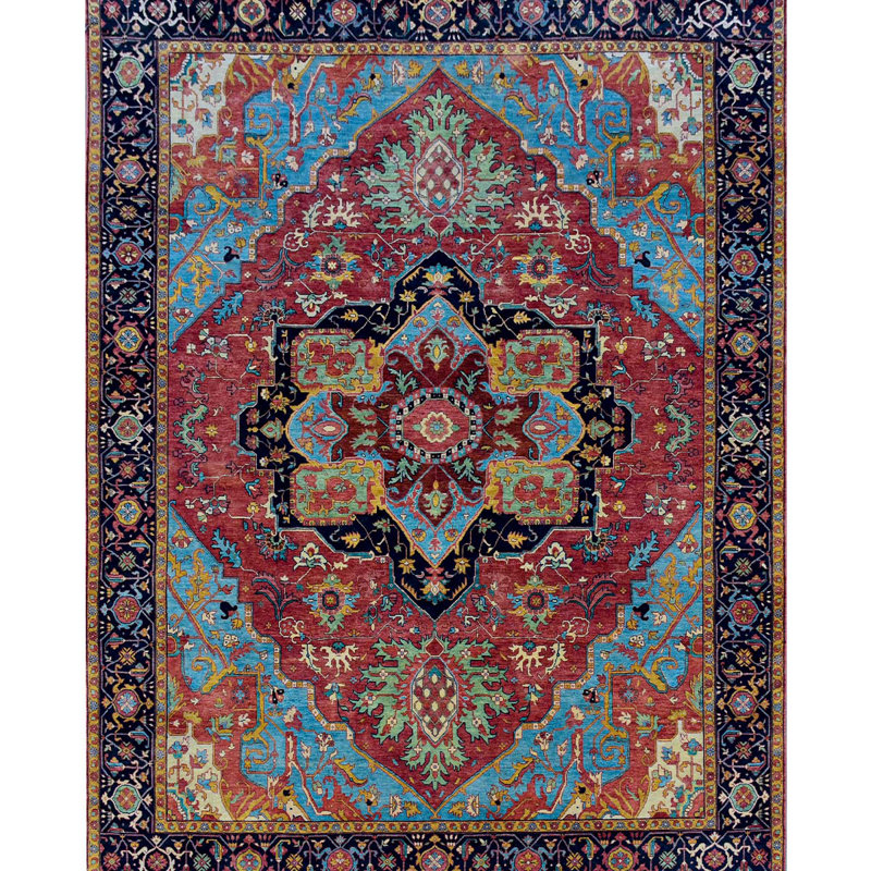 Elegant Wool Oriental Area Rug, Rectangle 10' x 14'