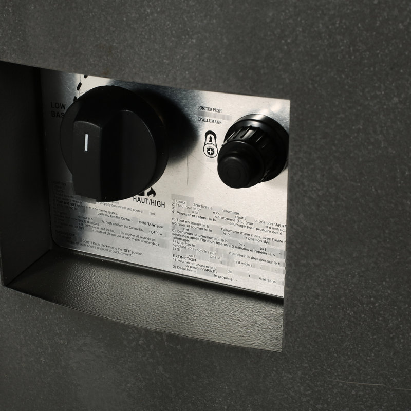 Foyer rond en fer 40 000, alimenté au propane, sans fumée, à allumage rapide, sans assemblage, gris pierre, 32 pouces de large, profond, 13,5 haut, 39,59 lb, électronique