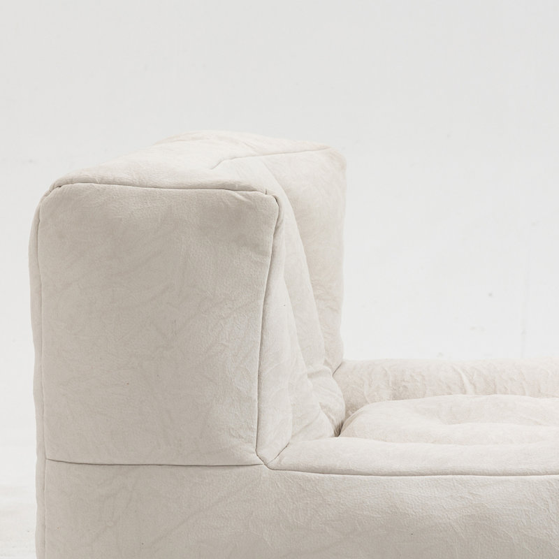 Dining Chairs Velvet Bean Bag, White Velvet