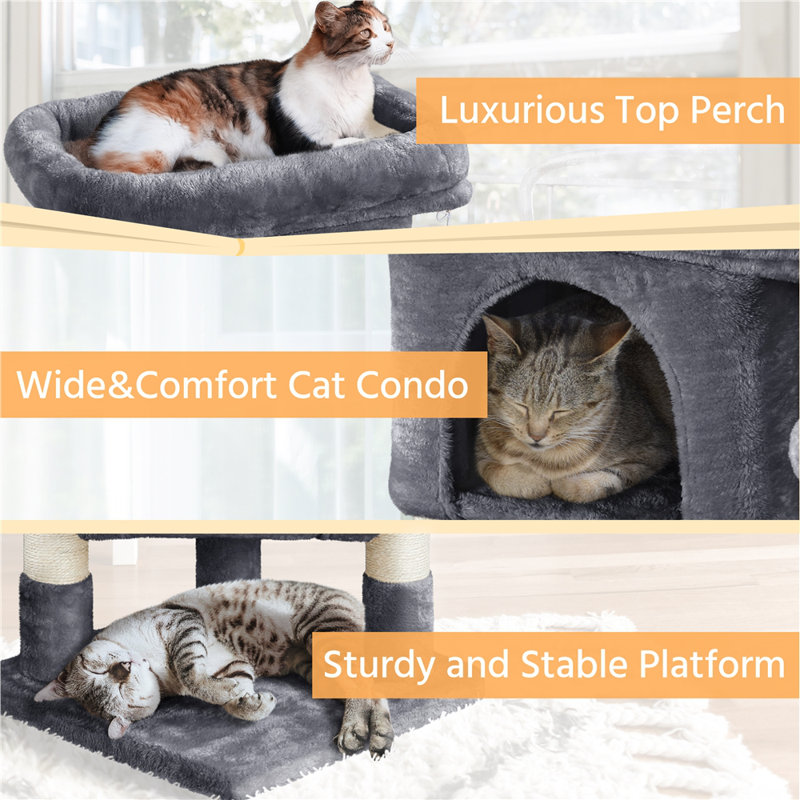 Color 59cm H Cat Tree, Dark Grey
