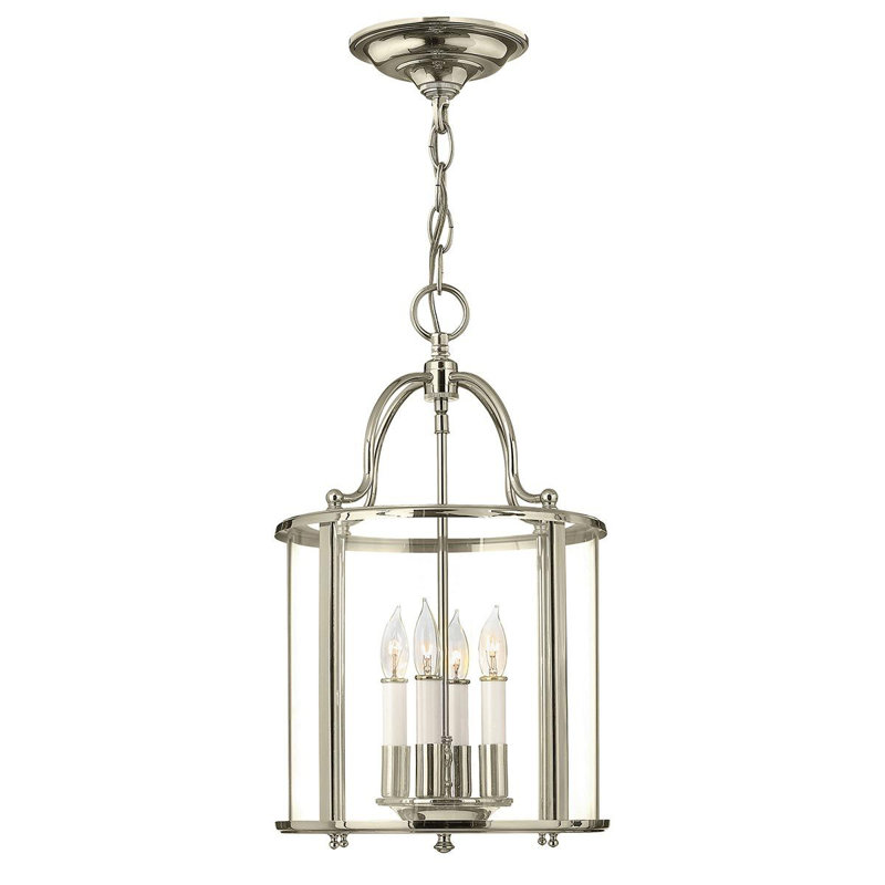 Streeter 4 - Light Polished Nickel Drum Pendant