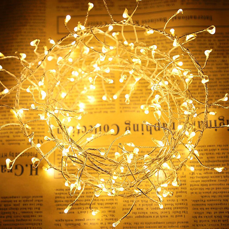 200 LED Copper Wire String Lights, Battery & USB Operated, Warm White