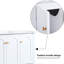 Meuble-lavabo blanc 48 po avec lavabo en céramique - Rangement abondant avec 4 portes à fermeture en douceur et 2 tiroirs en bois massif conçu pour la longévité du bassin Entretien sans effort Propreté Espace tranquille Doux