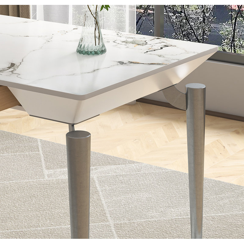 Bureau de table italien en pierre frittée minimaliste avec tiroirs Italian, H 29,53 po x l 62,99 po x P 23,62 po