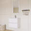 Ensemble de meuble-lavabo mural 24 po avec comptoir en céramique et miroir | Deux tiroirs à fermeture en douceur, plomberie en forme de U et finition imperméable à 5 couches-843451029-843451030