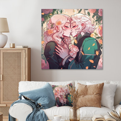 Couple d'anime Dancingtender rose - Couple de décoration murale