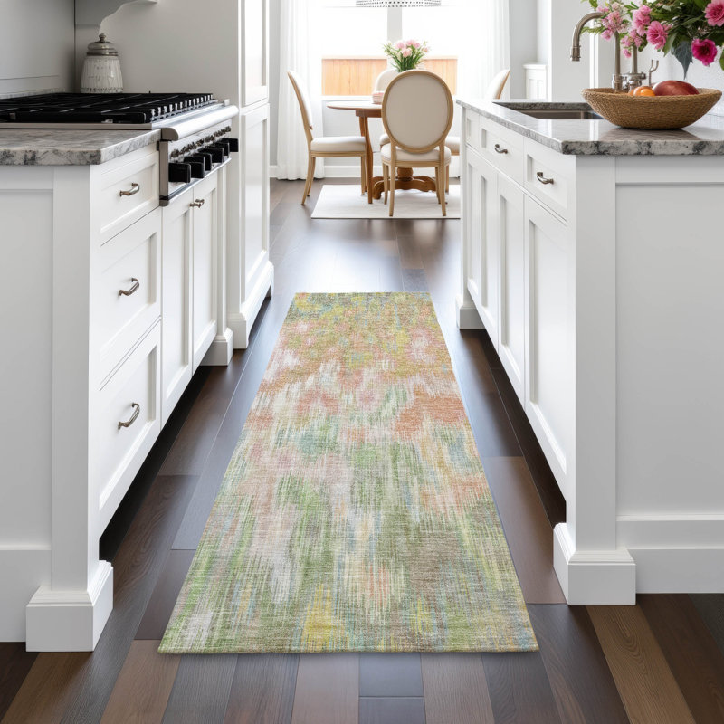 Machine Washable Indoor/Outdoor Amanda ACN2129 Abstract Rug, Runner 2'3" x 7'6"