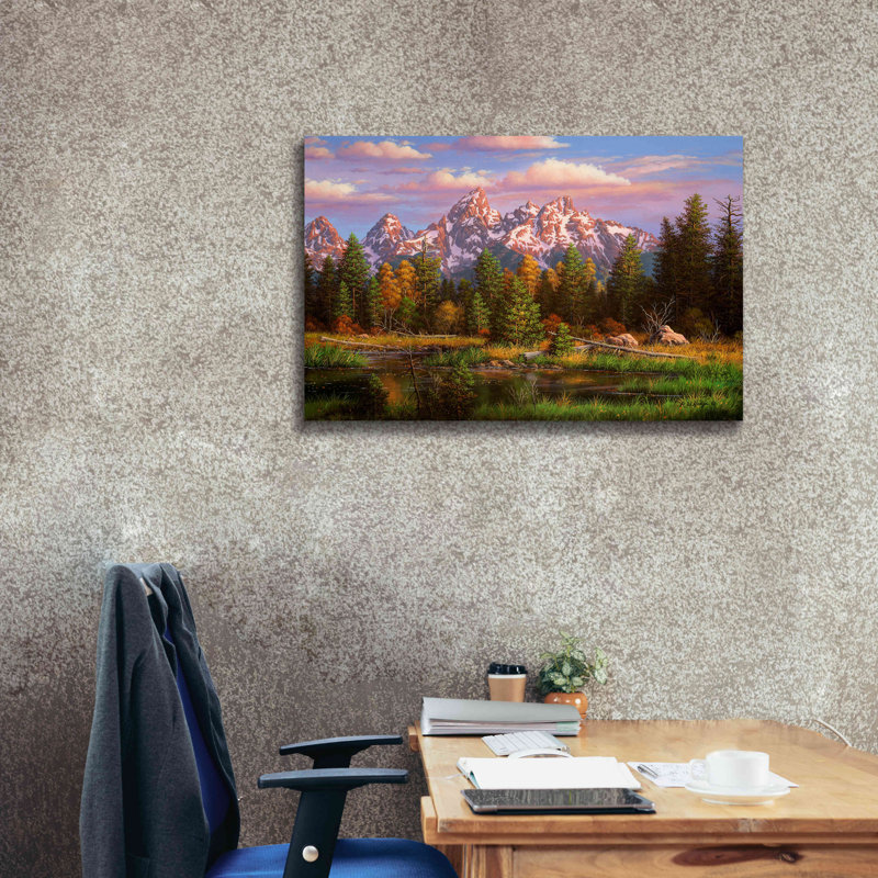 «Harmonious Retreat» par R. Hed, art mural sur toile, H 26 po x l 40 po x P 1,5 po