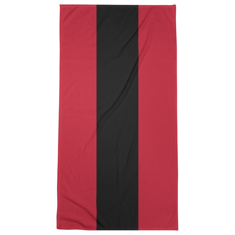 Lightweight Bath Towel, Red/Black/Red, Poly/Cotton