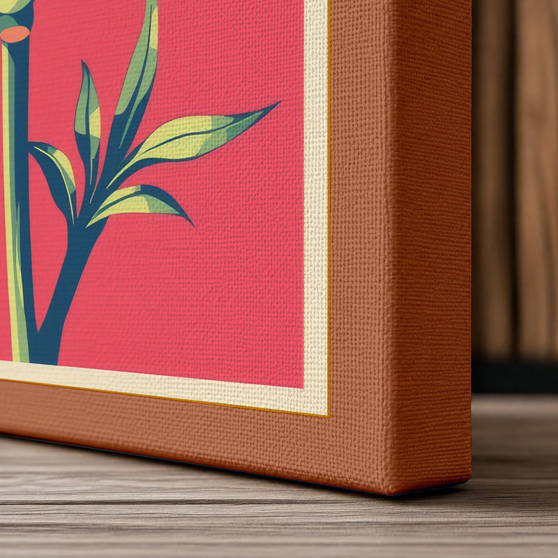 Carnation Study Botanical - Wrapped Canvas, 18x12 - 45.7 x 30.5 cm, Terracotta Border