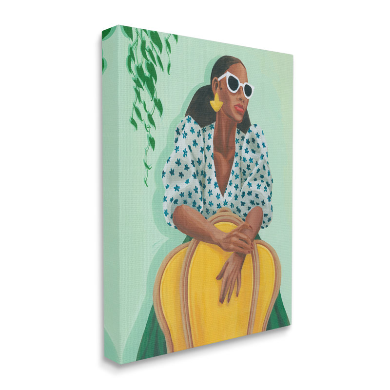 «Stylish Woman Trendy Portrait» par Grace Popp - impression, H 48 po x l 36 po x P 1,5 po, Toile tendue
