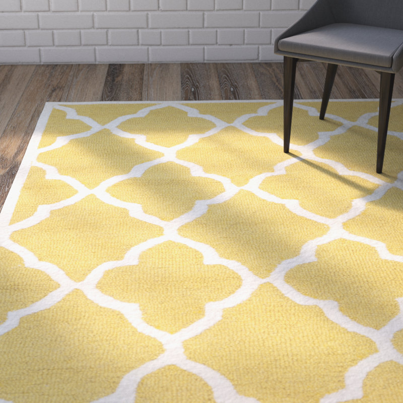 Martins Hand Tufted Wool Geometric Rug, Round 6'