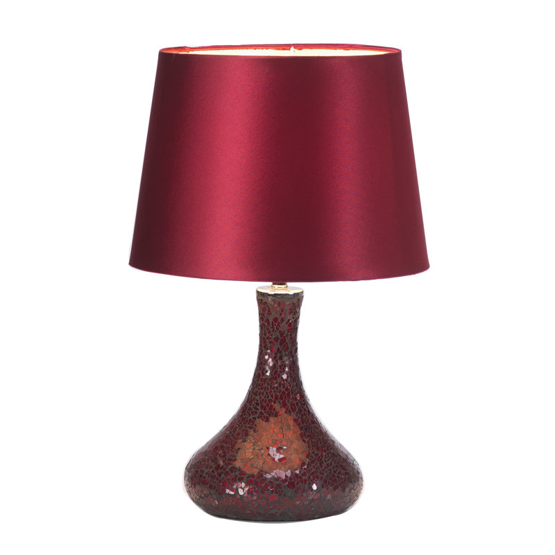 Anthony Glass Table Lamp, Red