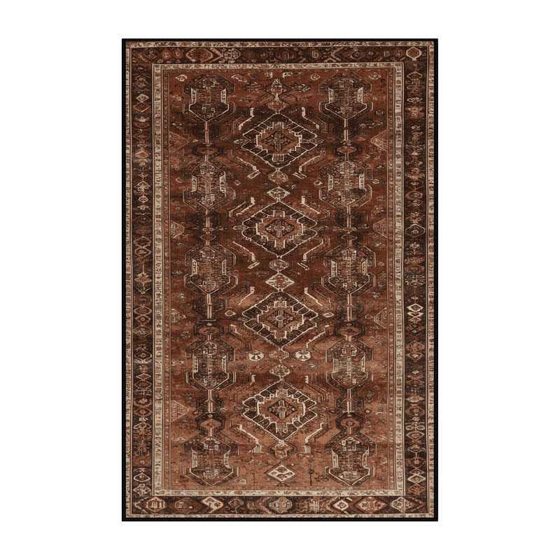 Tapis brun lavable à la machine, Tapis de couloir 2 pi x 4 pi