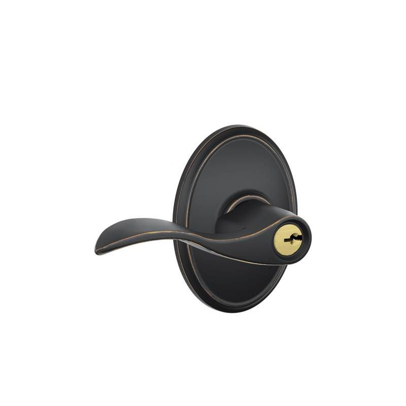 Accent Lever with Wakefield Trim Keyed Entry Lock, Yes, Aged Bronze