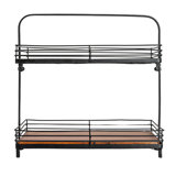 Acacia Wood & Metal 2-Tier Stand