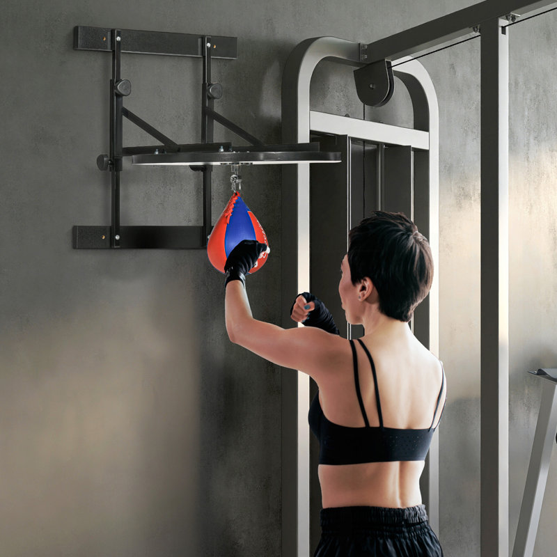 Plateforme de sac de vitesse réglable, sacs de vitesse muraux pour la boxe, avec pivot de 360 degrés et sac de vitesse de 10 po