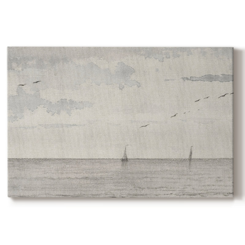 Impression nautique rétro-CVII, H 9 po x l 13 po, Toile tendue