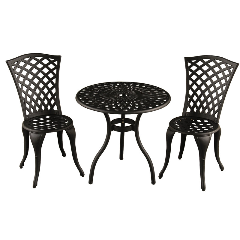 Ensemble de bistro 3 pièces mesh treillis Hufford