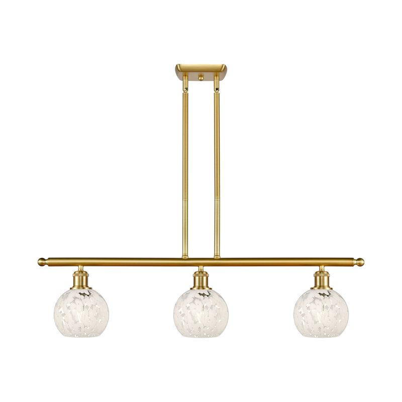 Luminaire suspendu pour îlot suspendu 3 lumières Ballston White Mouchette, H 8,5 po x l 36 po x P 6 po, Bronze huilé