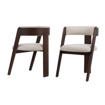 Vegas - chaise de salle à manger moderne gris clair et chêne noyer (ensemble de 2)