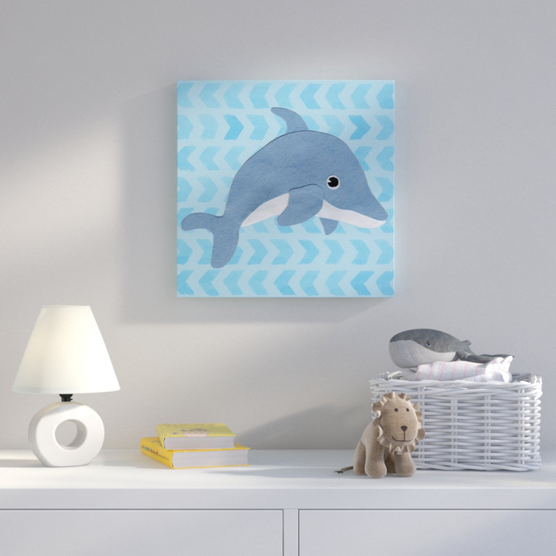 « delfin', impression sur toile tendue », art sur toile tendue, H 24 po x l 24 po x P 1,5 po