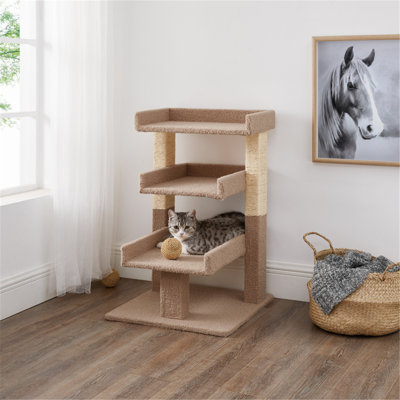 Totnes  3-Tier Cat Tree Tower; Cat Condo with Perch; Sturdy Cat Towers for Large Cats Indoor