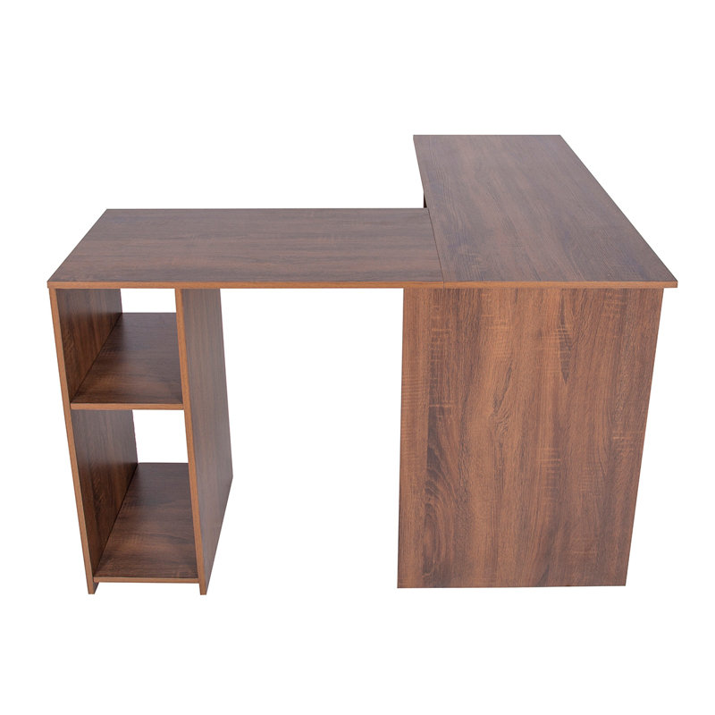 Angeletta L-Shaped Computer Desk, Brown