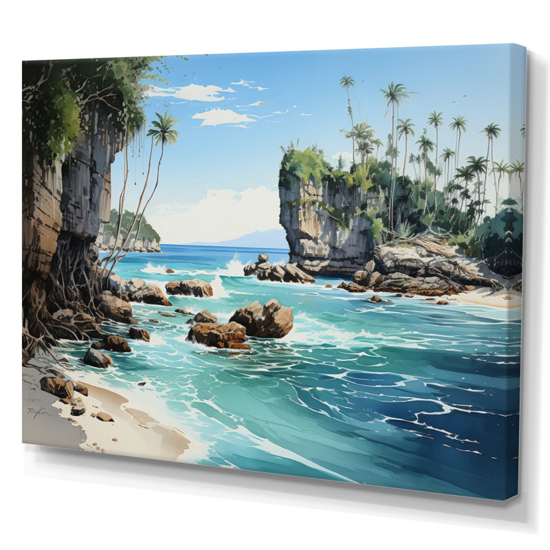 Thailand Island Retreat II - Nautical & Beach Canvas Wall Art, H 12 po x l 20 po x P 1 po, Toile tendue
