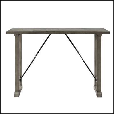 Light Gray Finish Counter Height Table, Industrial Design for Modern Kitchen and Dining, Durable and Space-Efficient