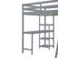 Lit mezzanine polyvalent en bois d'hévéa avec garde-robe, bureau et tablettes pour les espaces familiaux modernes