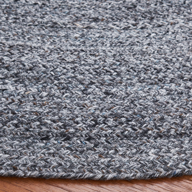 Round Alik Flatweave Area Rug, Round 122 cm, Charcoal