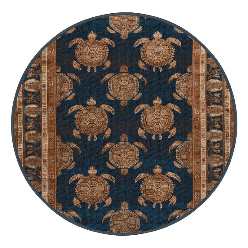 Tapis brun lavable à la machine, Rond 4 pi