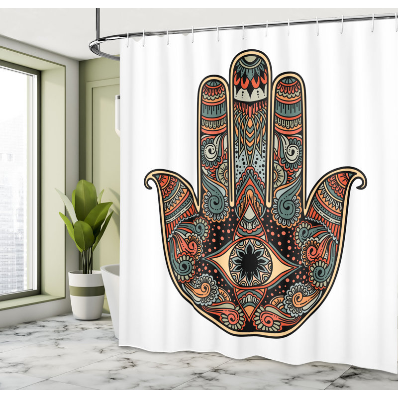  Rideau de douche avec crochets inclus, Saumon foncé, H 84 po x l 69 po