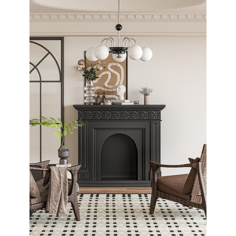 French retro pattern fireplace decorative storage cabinet