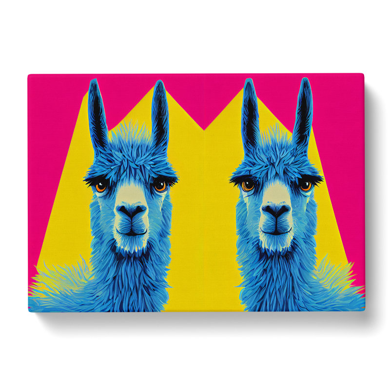 Colourful Llamas Vol.2 - Wrapped Canvas, 35cm H x 50cm W x 3cm D