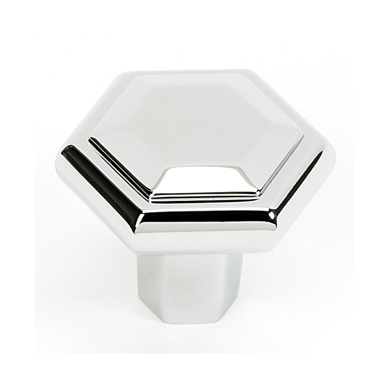 Nicole Geometric Knob, Polished Nickel, 1.13" H x 1.25" W x 0.5" D