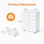 Commode de rangement blanche à 5 tiroirs avec poignées - Armoire de rangement moderne