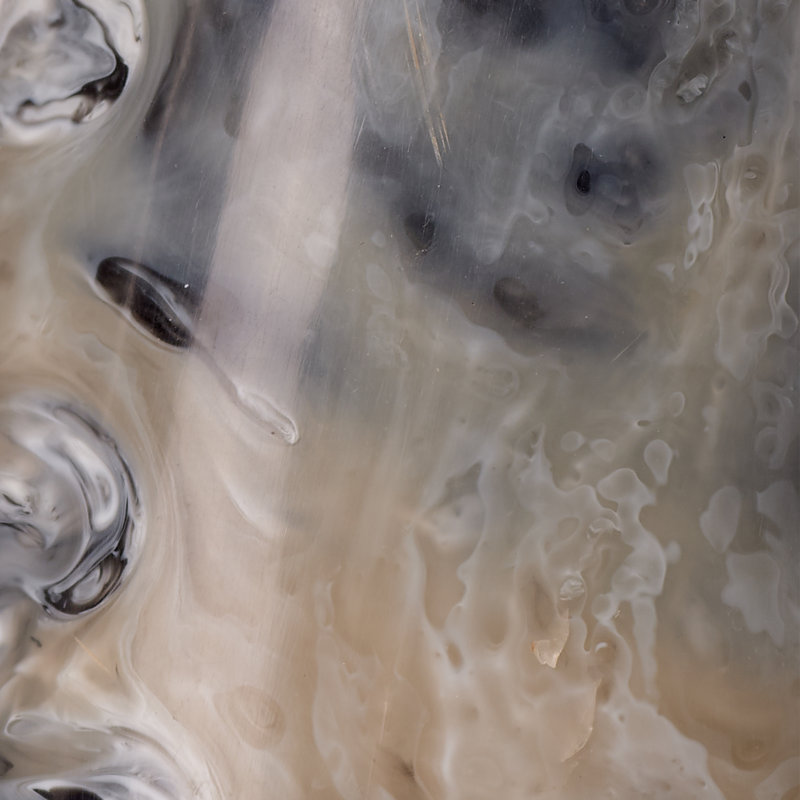 Variegated Resin Horn Sculptures in Cream, Black, and Gray
