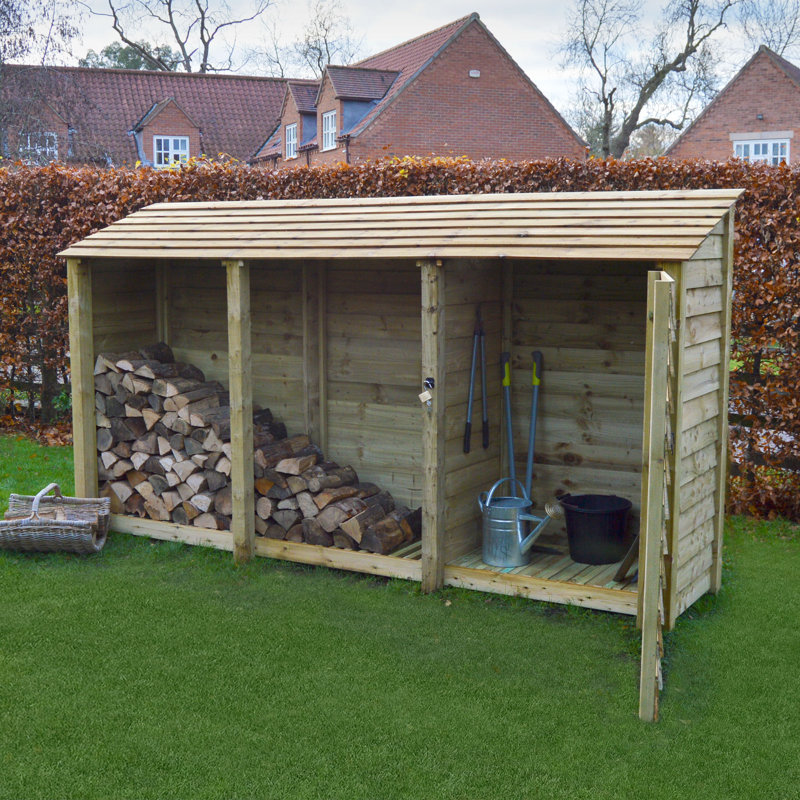 11 Ft. x 3 Ft. Log & Tool Store - Triple Bay Multi Storage Unit, Light Green