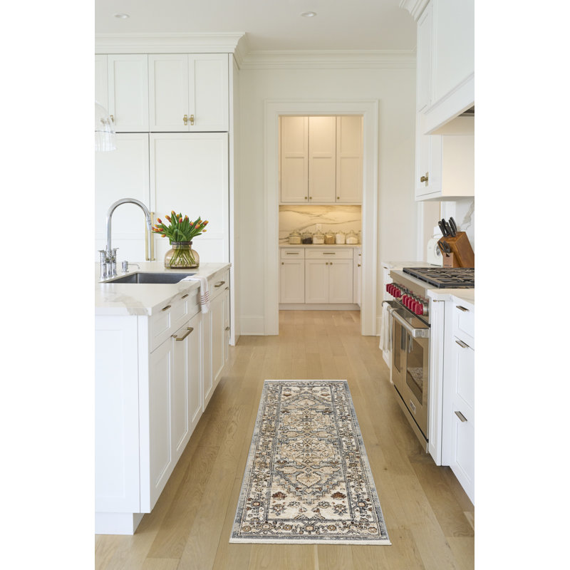 Pardis Blue Taupe Vintage Indoor Rug, Runner 2' x 6'