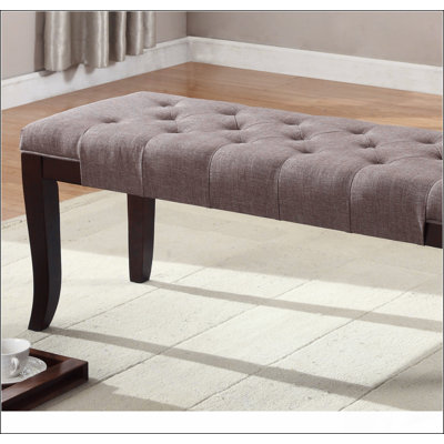 Linon Tufted Bench, Faux Leather A solid basic framework, comfortable, durable and beautiful