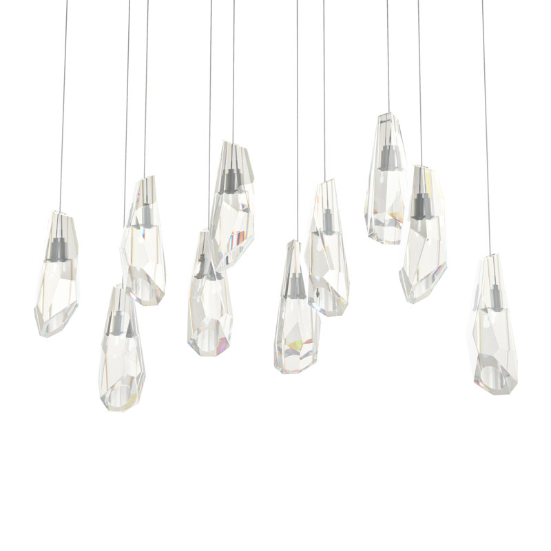 Luma 10 - Light Crystal Pendant, Dark Smoke, 130" H