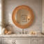 Miroir mural en bois massif à cadre rond 24 po-133696583-133696584