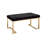 Boice Black Fabric & Champagne Finish Bench