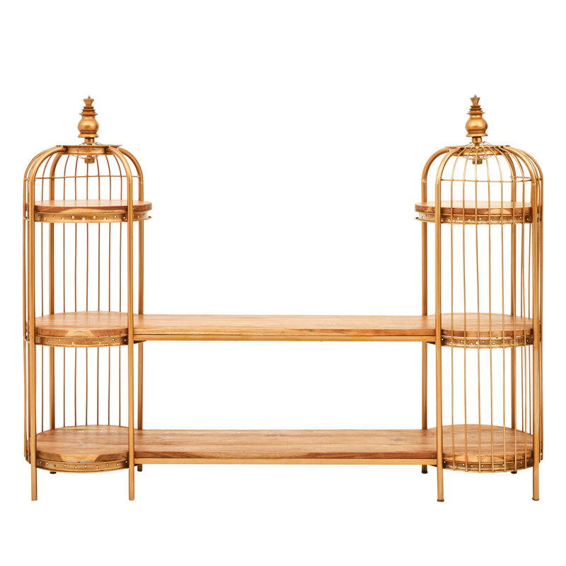 Mantis Finish Birdcage Shelf Unit, Gold