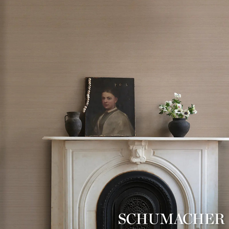 Schumacher x Patterson Flynn Musa Abaca Wallpaper, Pink