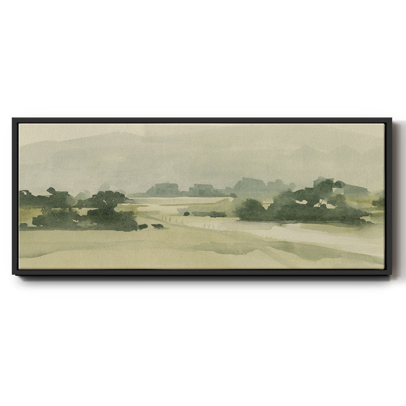 Watercolor Pasture II - toile encadrée, H 12 po x l 30 po