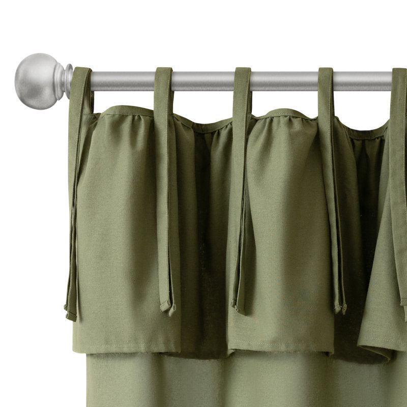 Paire de rideaux à nouettes en coton recyclé, L 52 po x L 84 po, Olive