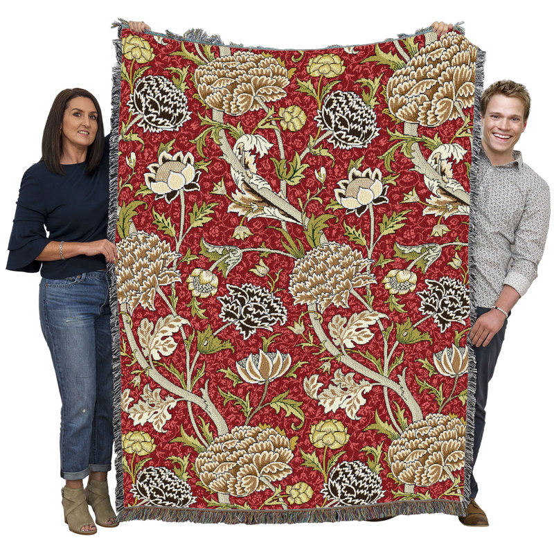 Couverture cardinal Pure Country Weavers par William Morris, L 54 po x L 72 po, Cardinal